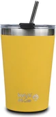 NAVA Thermos en verre avec paille en acier inoxydable We Care In Yellow 450ml (10-262-113)
