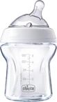 CHICCO Natuurlijke glazen siliconenfles met gevoel wit 0m+ 150ml