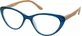EYELEAD Ochelari de lectură-Presbyopia Fluture albastru cu braț din lemn E205 +1.25