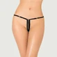 Plus Dimensiune Zip Front Sexy negru Tanga Knickers - Negru - Mare/X-Large
