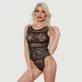 Heather &amp; Lace Teddy - Negru - O singură mărime