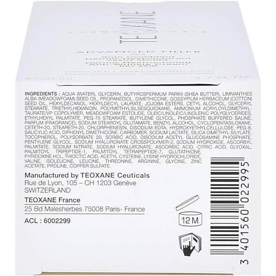 Teoxane Advanced Filler Crema antirughe per pelli secche 50 ml