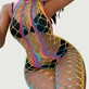 Halter Sexy Backless Mesh Hollow Out Bodystocking - Multicolor - Marime unu