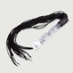 Flogger din piele cu mâner transparent în relief - negru