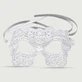 Masque oculaire en dentelle avec motif floral et rubans de satin - blanc