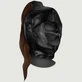 Maschera con coda di cavallo marrone - Nero