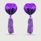 Pasiuni cu paiete pentru sfârcuri cu fundițe - violet