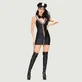 Costum polițistă sexy 4 piese - negru - mic/mediu
