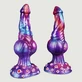 Gekrümmter Monster Flüssigsilikondildo mit Kugeln & Saugnapf 24 x 4,7 cm - Multicolour