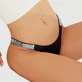 Plus Dimensiune Sexy Tanga Dragoste Letter Strassuri G String Diamante Tanga talie joasă - Negru - Mare/X-Large