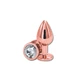 Anal Collection Butt Plug mic de metal cu bijuterie rotundă - roz/transparent