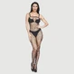 Pamela kruisloze visnet bodystocking - zwart - één maat