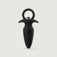 Dop de fund vibrator clasic din silicon cu mâner - negru