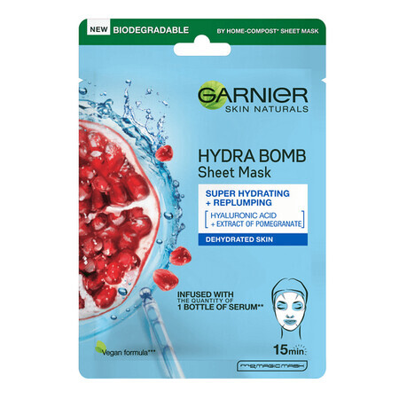 Hydra Bomb Skin Naturals Masque sérum à la grenade, 28 g, Garnier