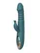 Vibrator din silicon pentru împingere Vegas Ribbed cu vârful Bulge - Verde