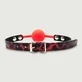 Silicone Ball Gag With Animal Print Strap - Red