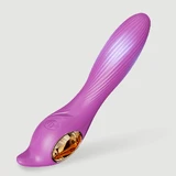 Vibrateur Aurora en silicone avec côtes lisses - Violet