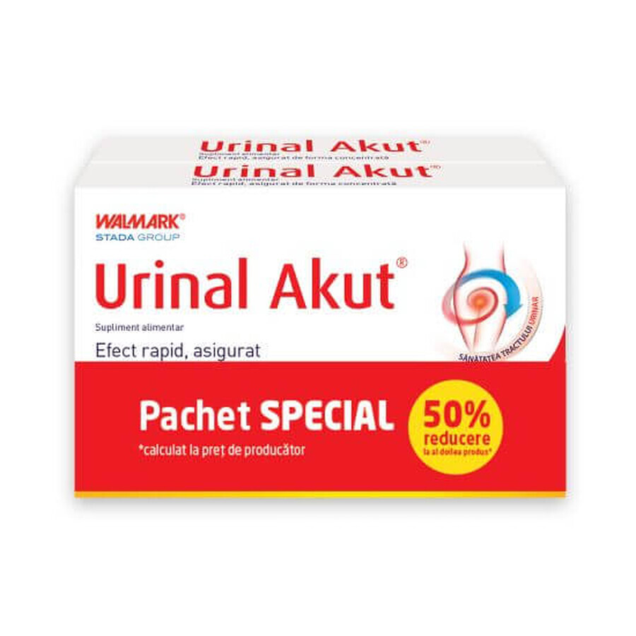 Urinal Akut Paket 1 + 1 50% auf 2. Produkt, 2 x 10 Tabletten, Walmark