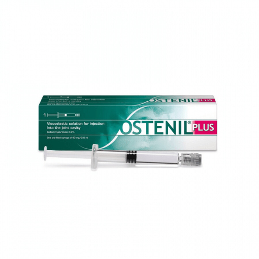 Ostenil Plus, 40mg/2ml solution injectable d'acide hyaluronique pour infiltration, 1 seringue pré-remplie