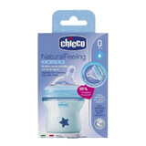 CHICCO Biberon Natural Feeling PINK, 150 ml et sucette physiosoft sil 0+ 0974010-7