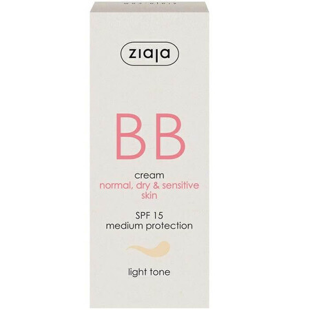 BB cream con tonalità chiara SPF15 per pelli normali e secche, 50 ml, Ziaja
