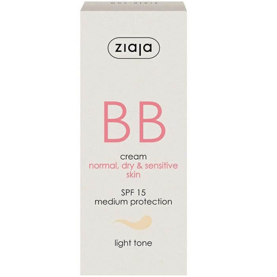 BB cream con tonalità chiara SPF15 per pelli normali e secche, 50 ml, Ziaja
