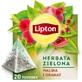 Lipton raspberry and pomegranate green tea pyramids 20 pieces