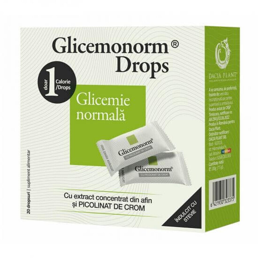 Glicemonorm gouttes, 20 pièces, Dacia Plant
