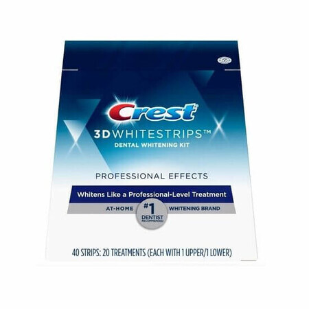 3D Whitestrips Bandes de blanchiment dentaire Effet professionnel, 40 pièces, Crest