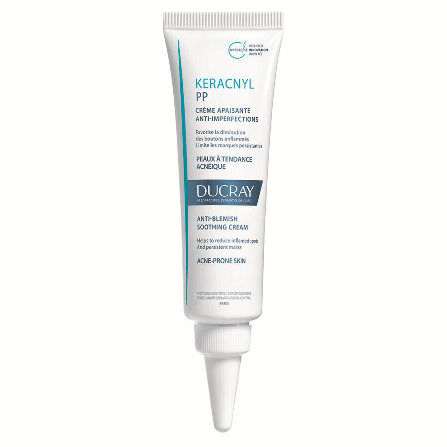 Crème apaisante anti-imperfections pour les peaux acnéiques Keracnyl PP, 30 ml, Ducray