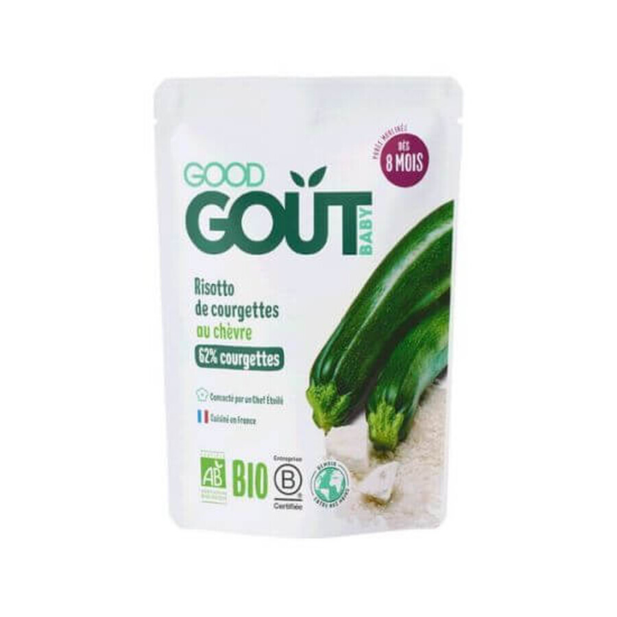 Risotto bio aux courgettes et au saucisson de chèvre, +8mois, 190 gr, Good Gout
