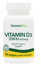 Natures Plus | Vitamin D3 2500 IU | 90softgels