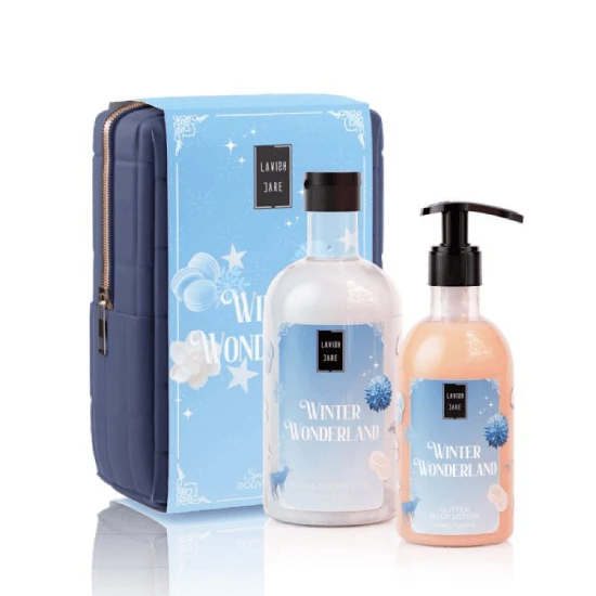 Lavish Care XMAS Promo Winter Wonderland Body Wash, 500ml, Glitter Body Milk, 300ml & Gift Box, 1pcs, 1 set