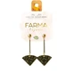 FARMA BIJOUX Hypoallergenic Earrings Pendant Triangles Green Gold 50mm (BEWE05)