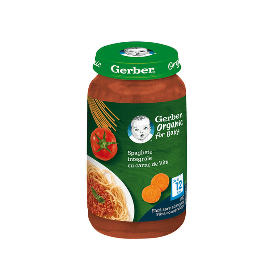 Piure bio din spaghete cu carne de vita, 250 gr, Gerber