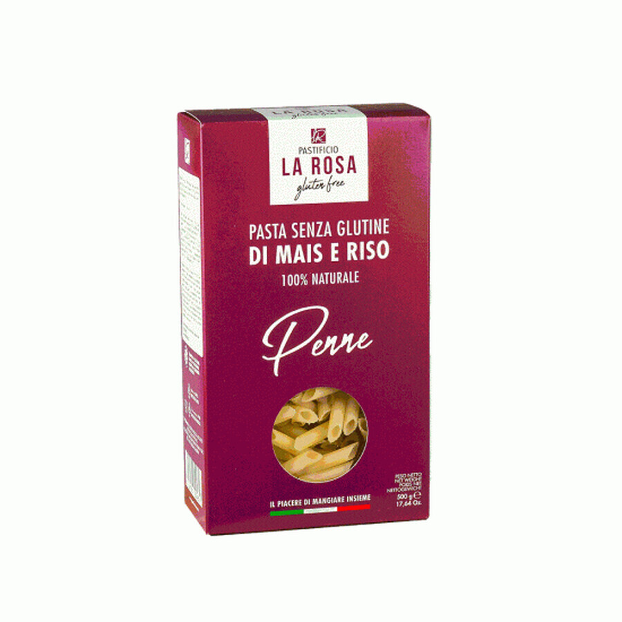 Pâtes Penne sans gluten, 500 gr, La Rosa