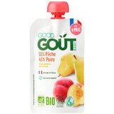 Purée de pêches et poires bio, +4 mois, 120 gr, Good Gout