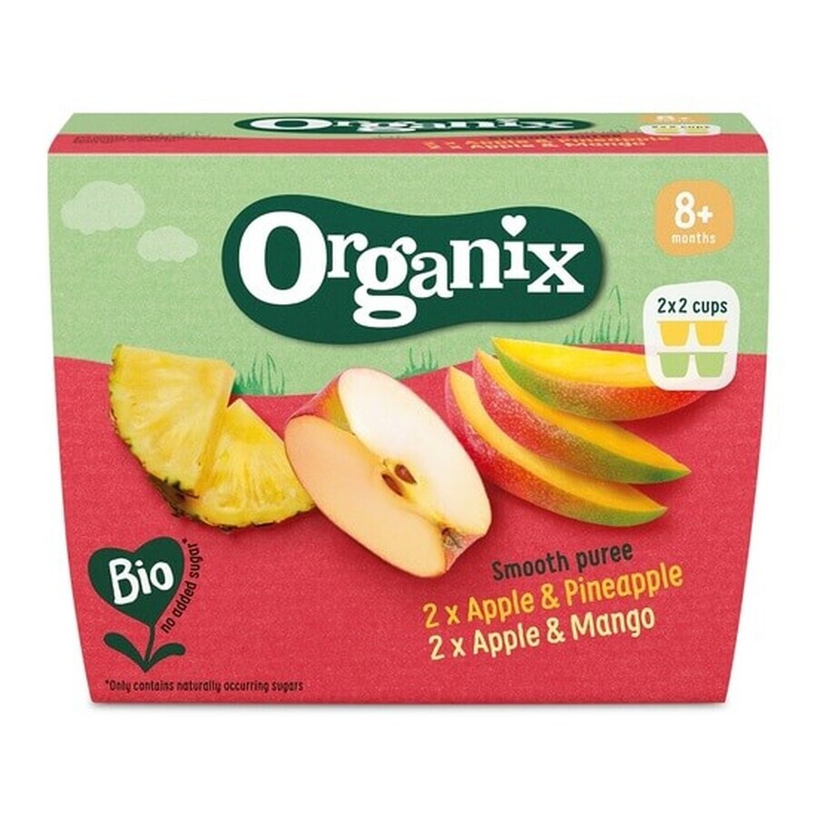 Purée bio d'ananas, de pomme et de mangue, +8 mois, 400 gr, Organix