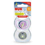 Ciuccio in silicone per bambina Space Night, 2 pezzi, 0 - 6 mesi, Nuk