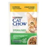 PURINA Cat Chow Sterilized, Huhn, Beutel Nassfutter für sterilisierte Katzen, (in Sauce), 85g