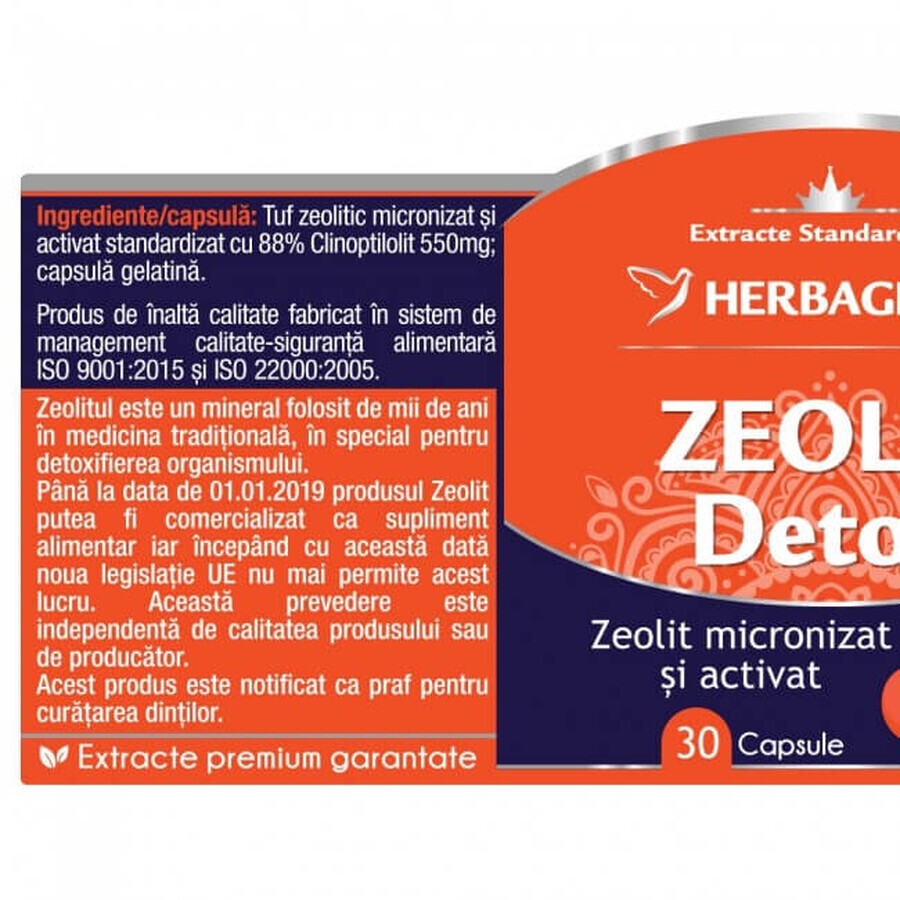 Zeolite Detox, 60 cps, Herbagetica