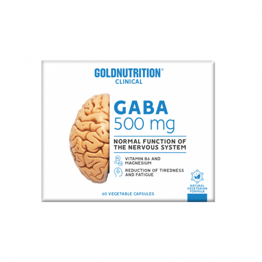 Gaba, 500 mg, 60 gélules, Gold Nutrition