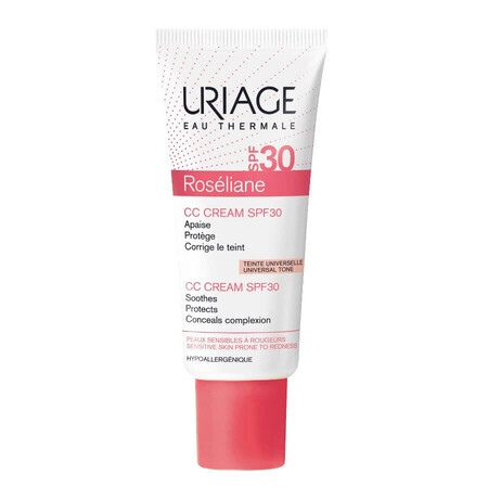 Uriage Roséliane - CC Cream SPF30 Crema Idra-Protettiva Tinta Media, 40ml