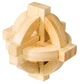 Joc logic IQ din lemn bambus Double disk puzzle 3d