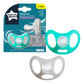 Sucette sensible en silicone, 0-6 mois, blanc/turquoise, 2 pi&#232;ces, Tommee Tippee