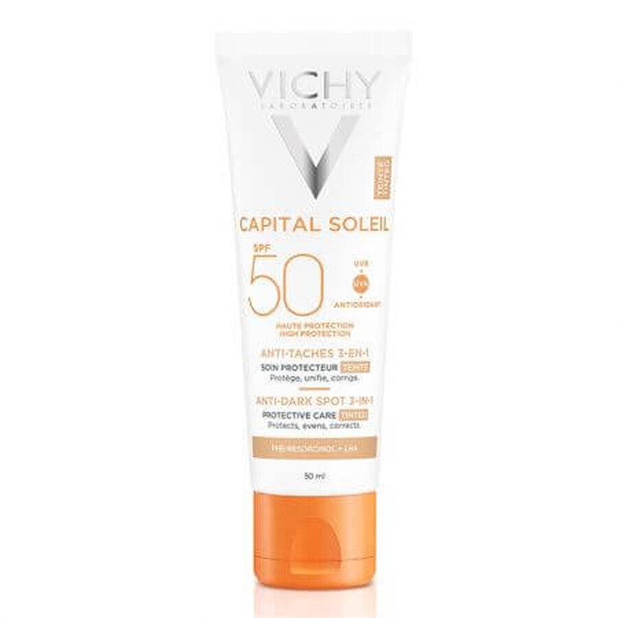 Vichy Capital Soleil Crème de couleur anti-pigmentation avec SPF 50+, 50 ml