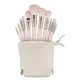 Ilu Basic Set van 12 make-up kwasten + etui, roze