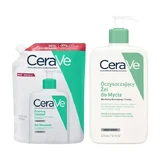 CeraVe set, reinigende reinigingsgel voor normale en vette huid, 473 ml + navulverpakking, 473 ml