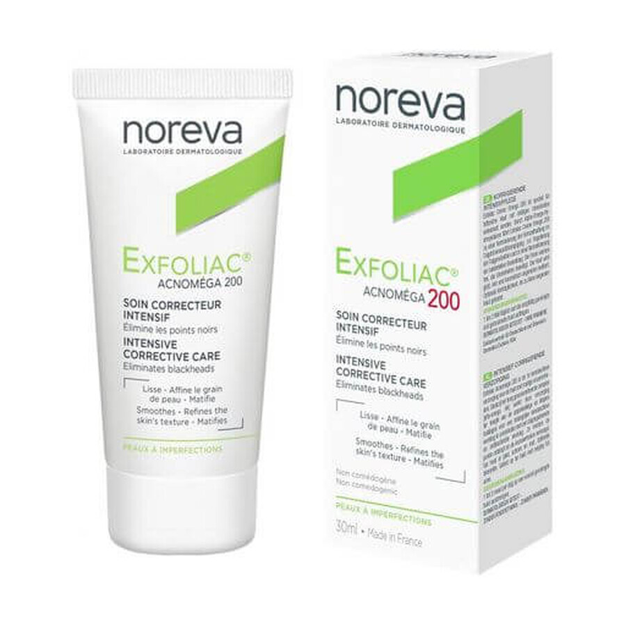 Crema correttiva intensiva per pelli a tendenza acneica Exfoliac Acnomega 200, 30 ml, Noreva