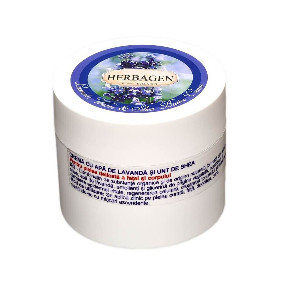 Crème à l'eau de lavande et au beurre de karité, 150 ml, Herbagen